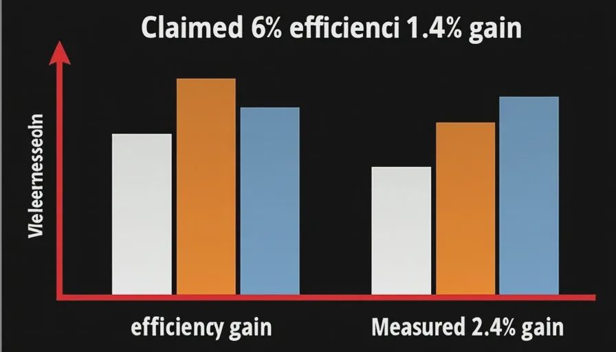 Claimed 6% efficiency gain vs measured 1.4% – OTA reality gap.