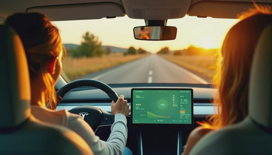 Visual context for tesla model y speed range test