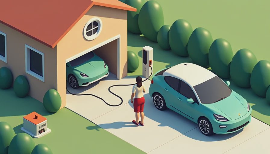Illustration for portable ev charger